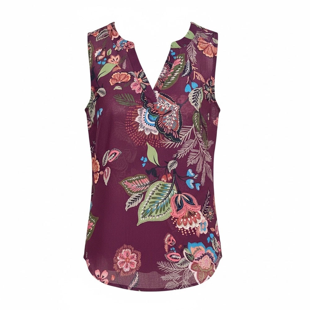 Maurices Burgundy and Olive Patterned Top
